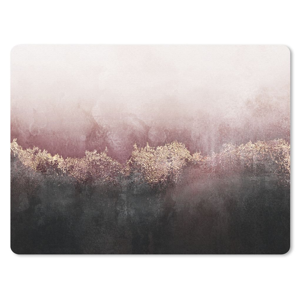 MuchoWow Mauspad Mousepad Glitter - Gold - Abstrakt 40x30 cm - Mousepads - Maus Mat - Pad - Mausunterlage - Anti Rutsch