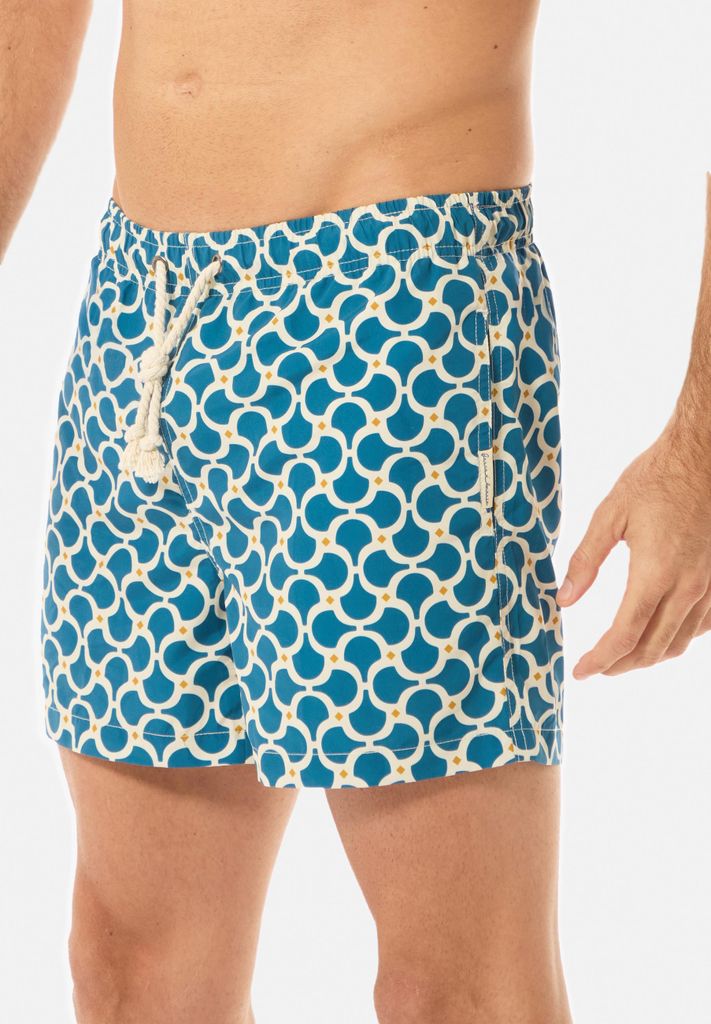 Gassa d'Amante Badeshorts Nora mit verstellbarem Dehnbund und Kordelzug Dunkelblau 2XL
