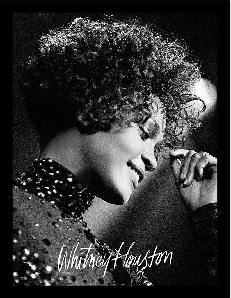 Whitney Houston - Gerahmtes Poster, Foto PM11437 (40 cm x 30 cm) (Schwarz/Weiß)