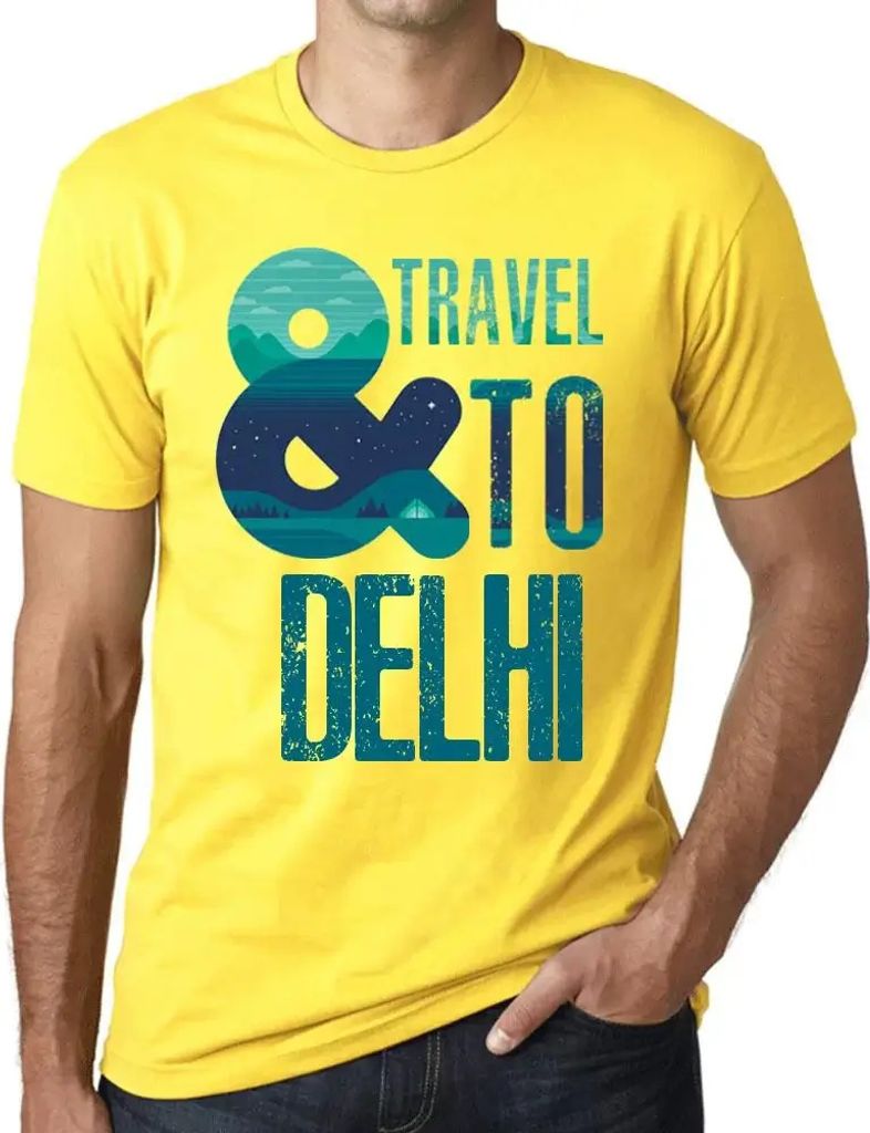 Herren Grafik T-Shirt Und Reisen nach Delhi – And Travel To Delhi – Öko-Verantwortlich Vintage Jahrgang Kurzarm Lustige Druck Geburtstag Gesch...