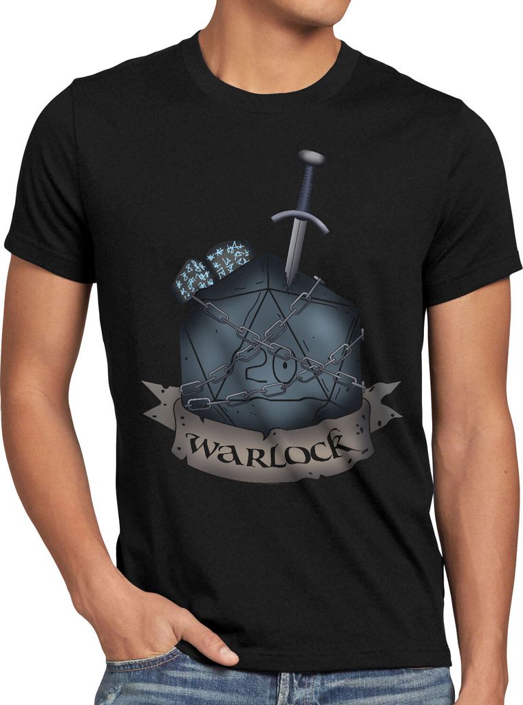 BaumwolleCloud Würfel Warlock Herren T-Shirt dungeon tabletop dragons d20