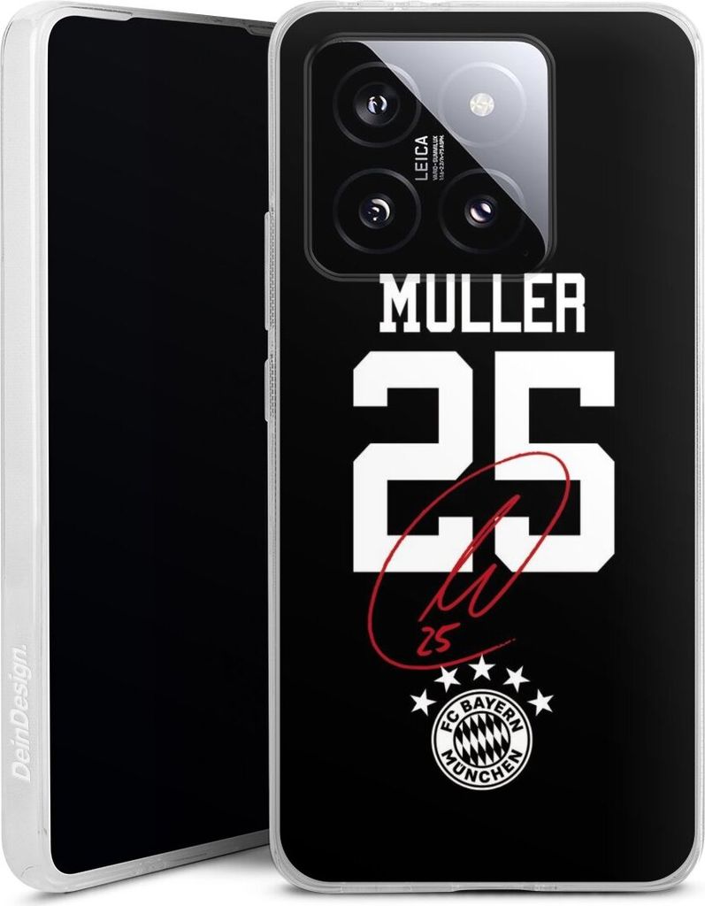 DeinDesign Handyhülle für Xiaomi 14T Silikon Hülle Case Smartphone Schutzhülle FC Bayern München FCB Thomas Müller