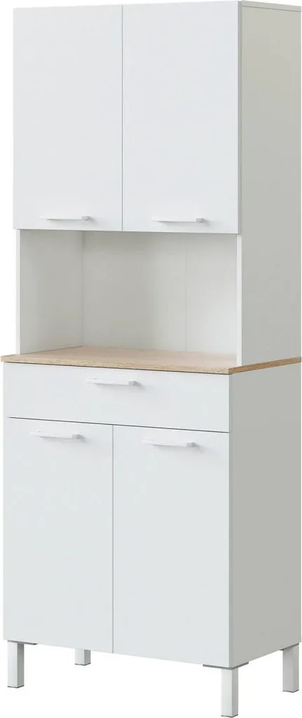 Buffet haut 4 portes Kira avec compartiment ouvert - Format XL 186cm