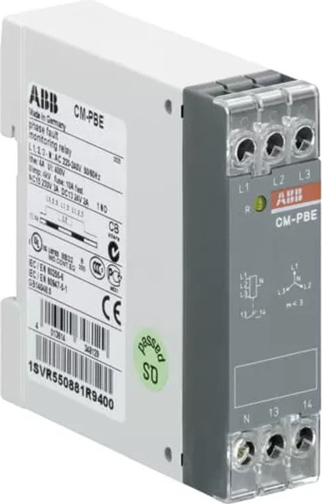 Stotz-Kontakt CM-PBE , Phasenausfallüberwachungsrelais 1S, L1,2,3-N=220-240VAC , 1SVR550881R9400