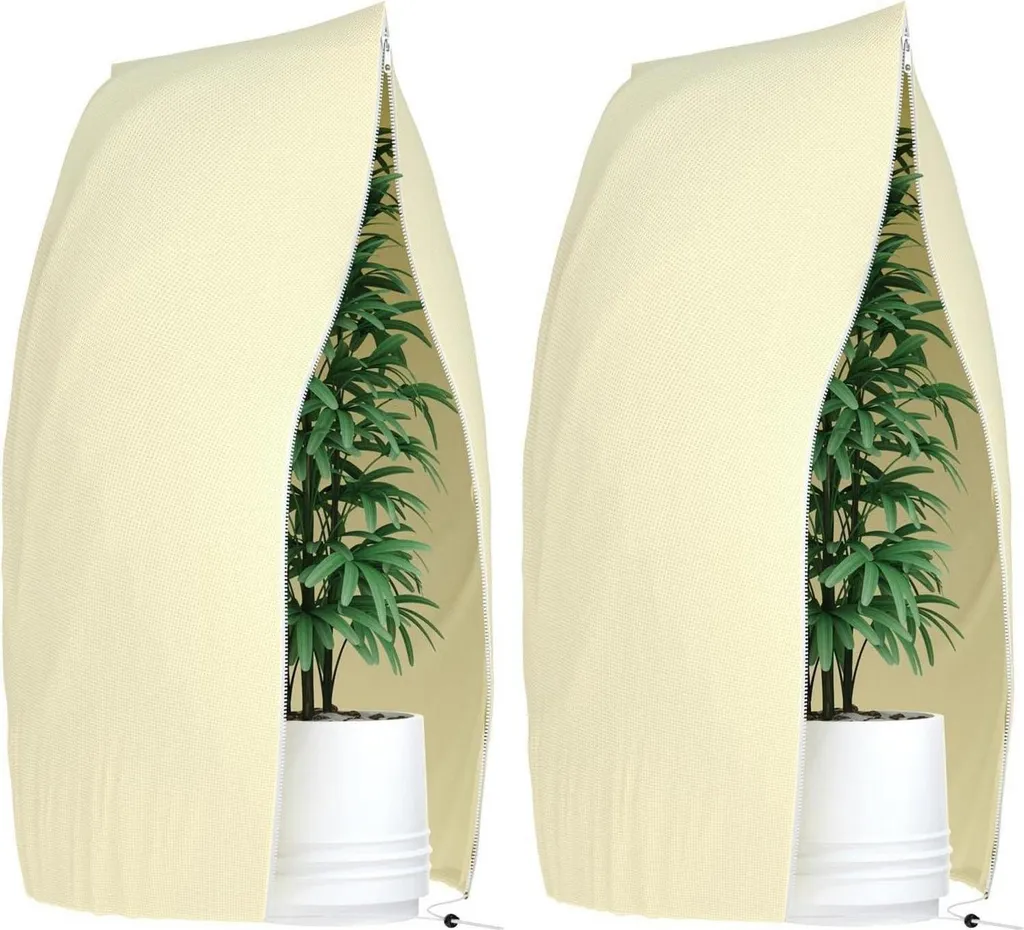 Housse hivernage plante anti-gel 120x180 cm avec zip et cordon robuste