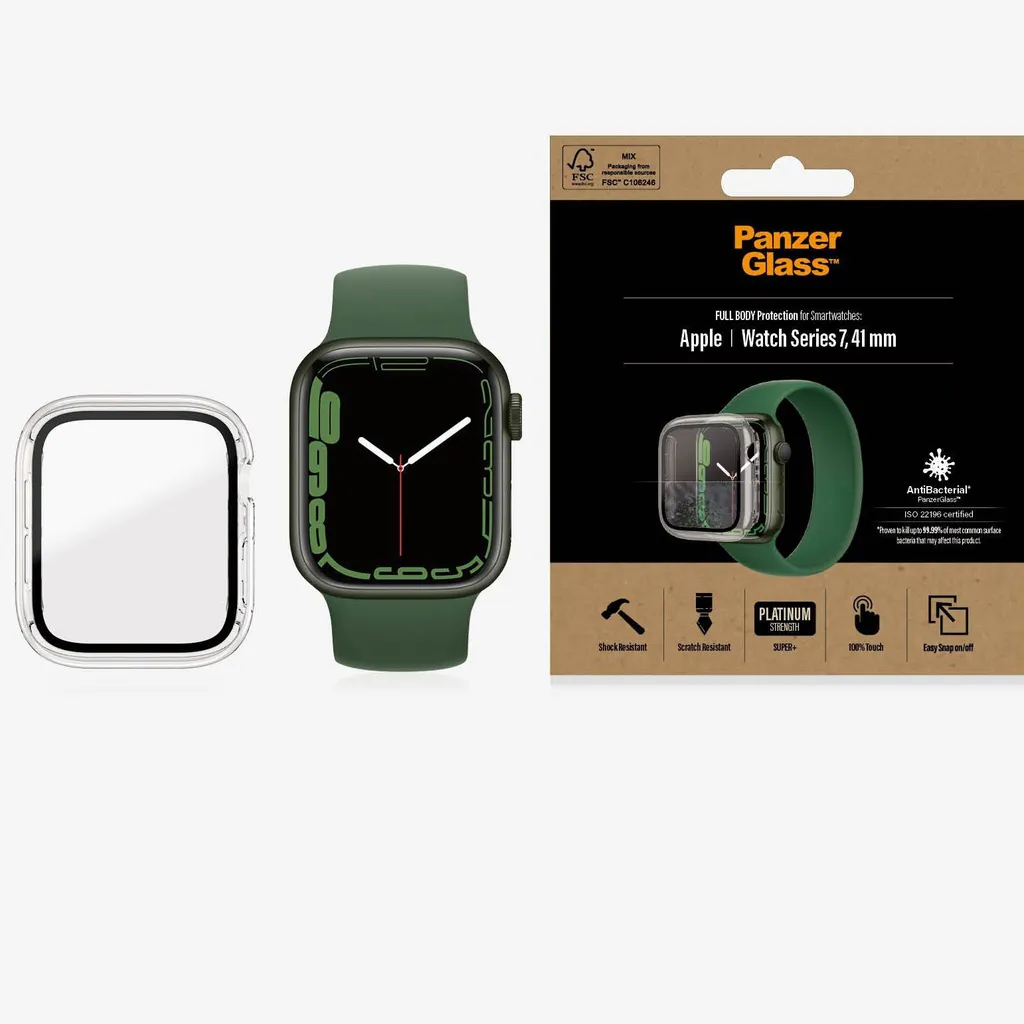 PanzerGlass Apple Watch Series 9/8/7 41mm | Protezione Full Body Vetro