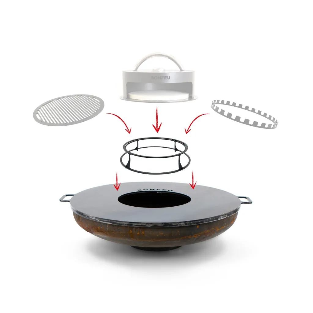 Support BonPlancha 100 cm en Acier Haute Résistance - Finition Noire