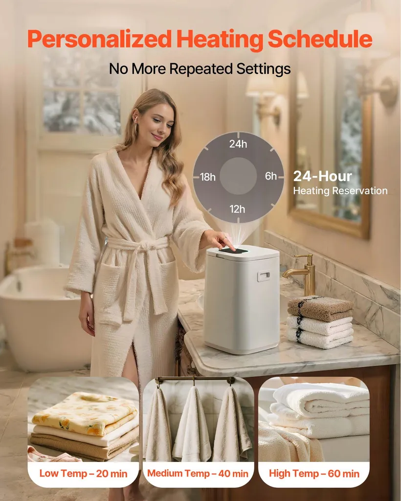 Chauffe-Serviette Spa 20L pour Maison et Salle de Bain avec Timer - 3