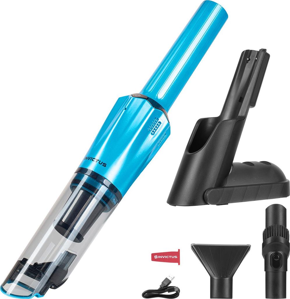 Genius Invictus ONE Prestige Deluxe Akku-Handstaubsauger Set 9tlg, Auto Staubsauger, Saugleistung 12000 Pa, Ladestation, HEPA Filter