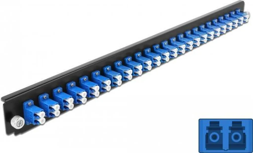 DeLOCK 43357 Piastra Rack 19 1U 24 LC Duplex Blu - Pannello Fibra