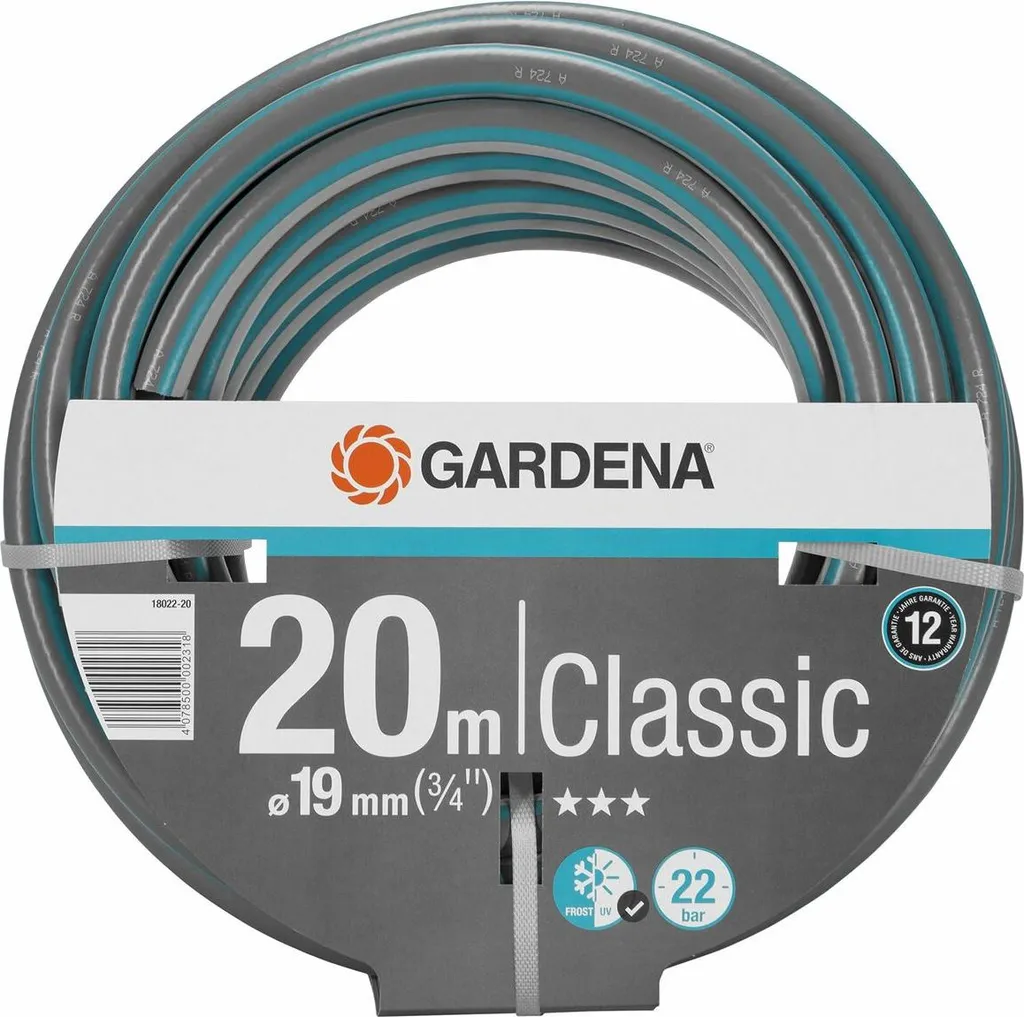 Tuyau d'arrosage souple 20m Gardena Classic 19mm pour arrosage extérieur