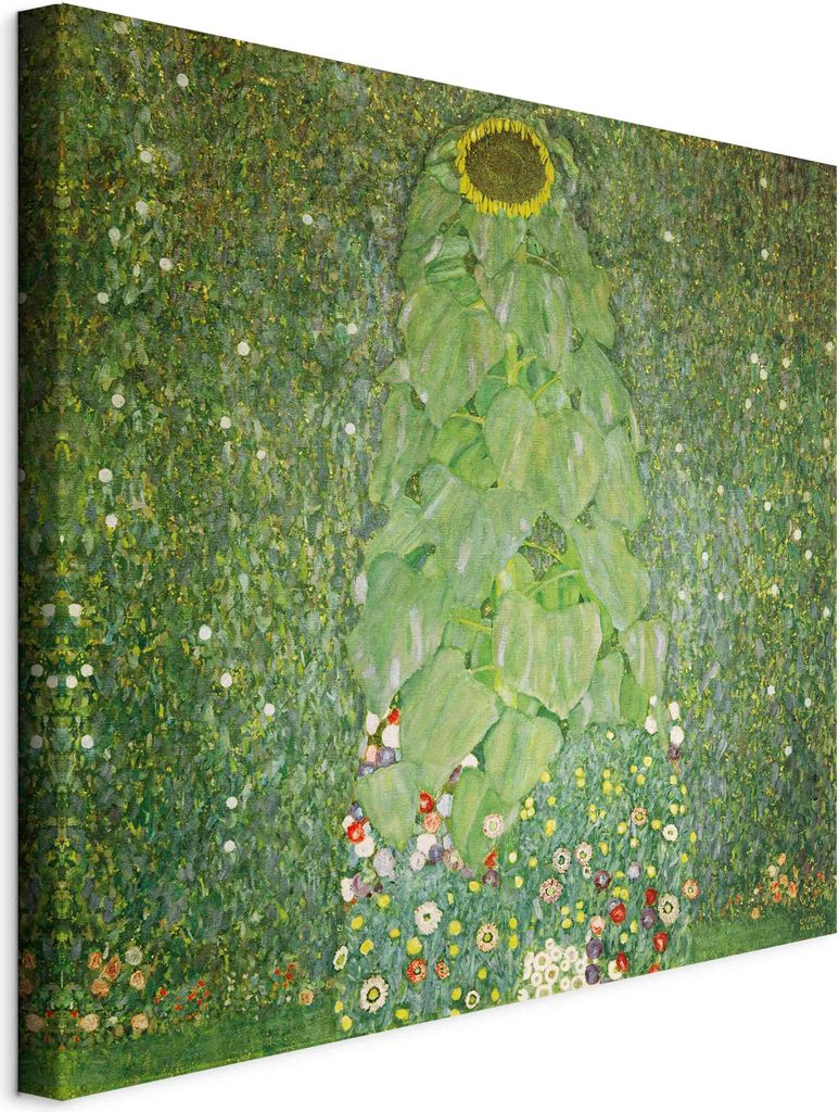 Vliesstoff Leinwandbild - The Sunflower (Gustav Klimt) 80x80 cm Reproduktionen l-F-15001-b-a