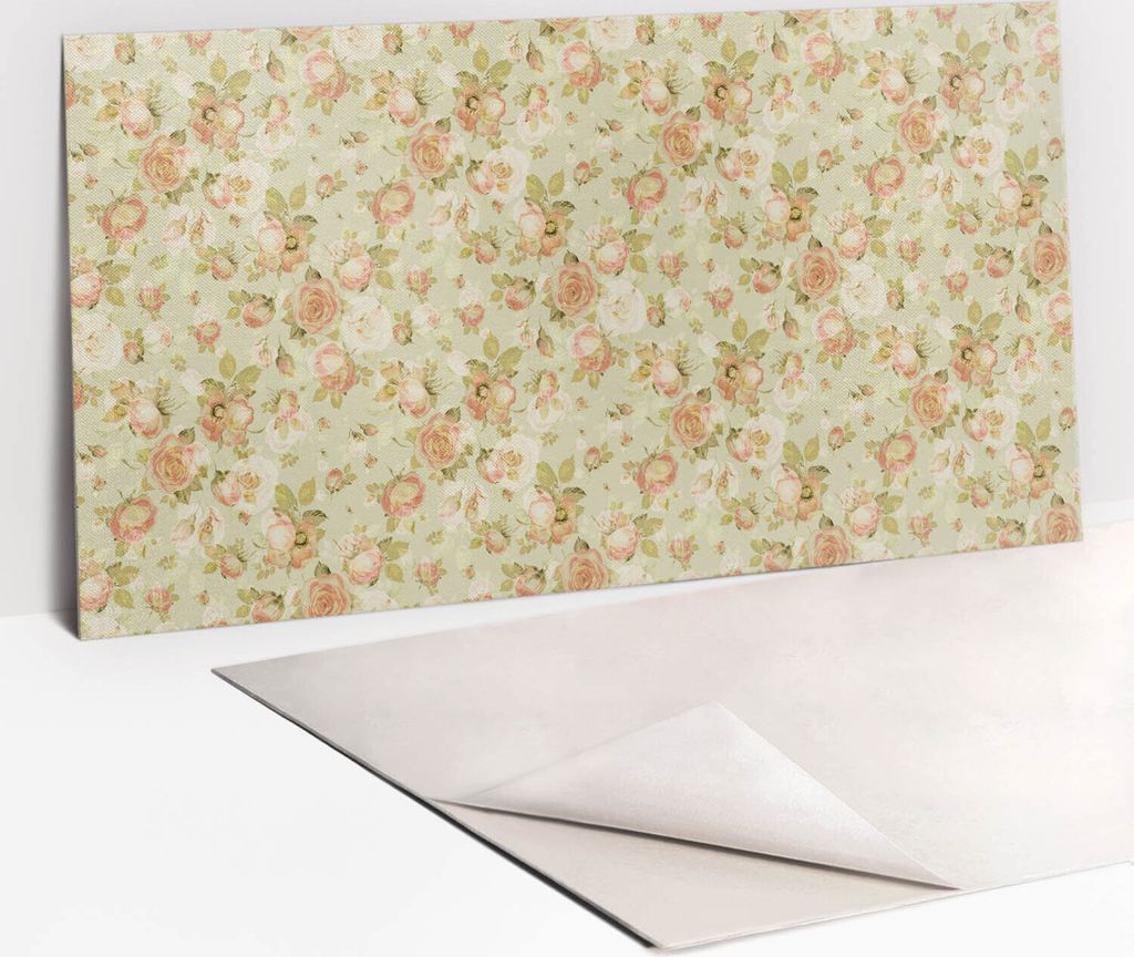 PVC-Wandschutz für die Küche - Stilvoller Schutz für Ihre Wände 100 x 50 Blumenrosen