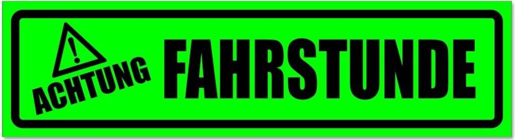 Kiwistar - Autoaufkleber - Grün - Schwarz - 30 x 8 cm - Achtung Fahrstunde invertiert - Hinweis Aufkleber Sticker für Auto, Kfz, Fahrrad, PKW, LKW