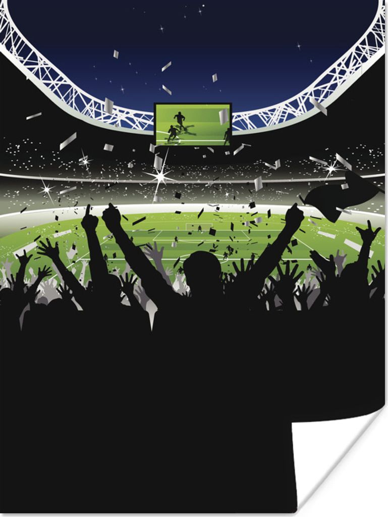MuchoWow Poster Eine Illustration einer ekstatischen Menschenmenge in einem Fußballstadion 60x80 cm - Schlafzimmer Dekoration
