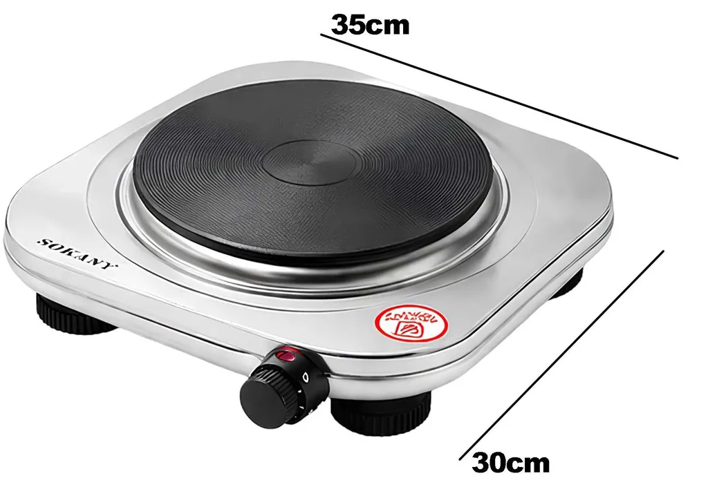 Plaque électrique de camping et studio Sokany 1500W Argent compacte - 4