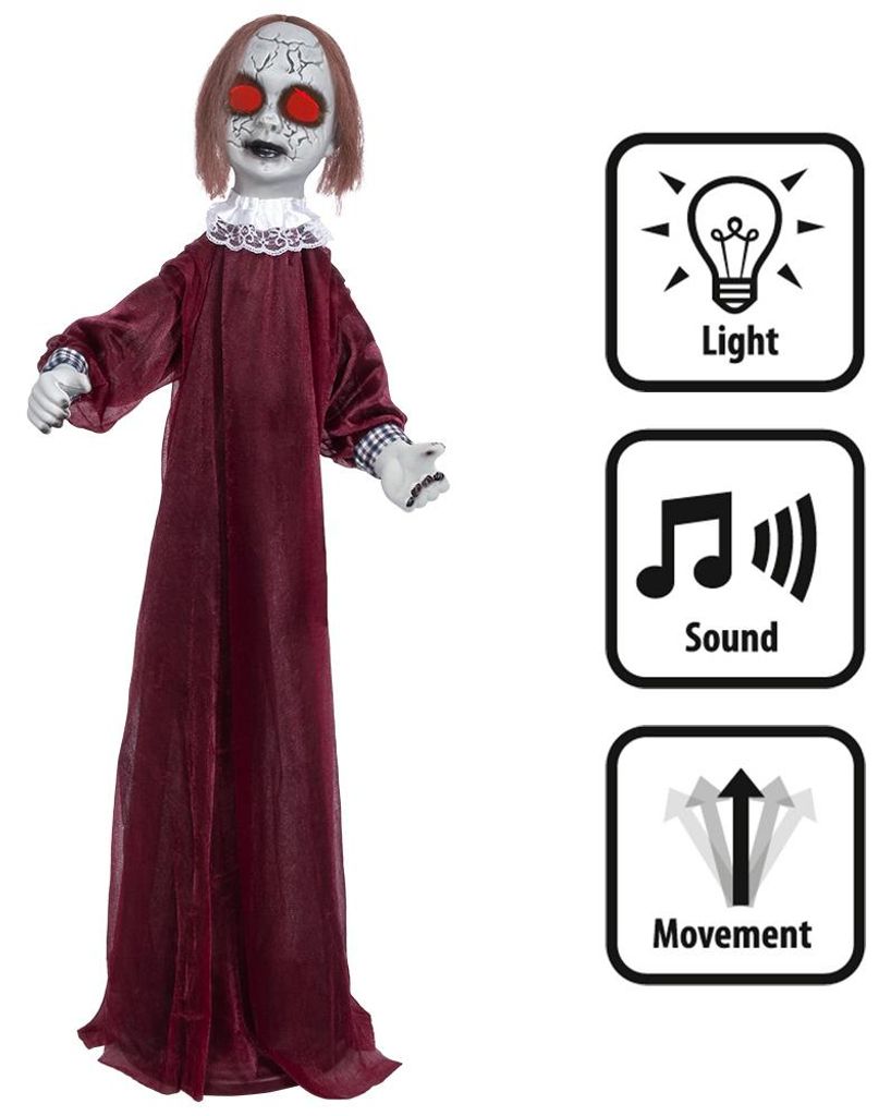 Halloweenfigur Lachende Dolly 90cm Produktbild 