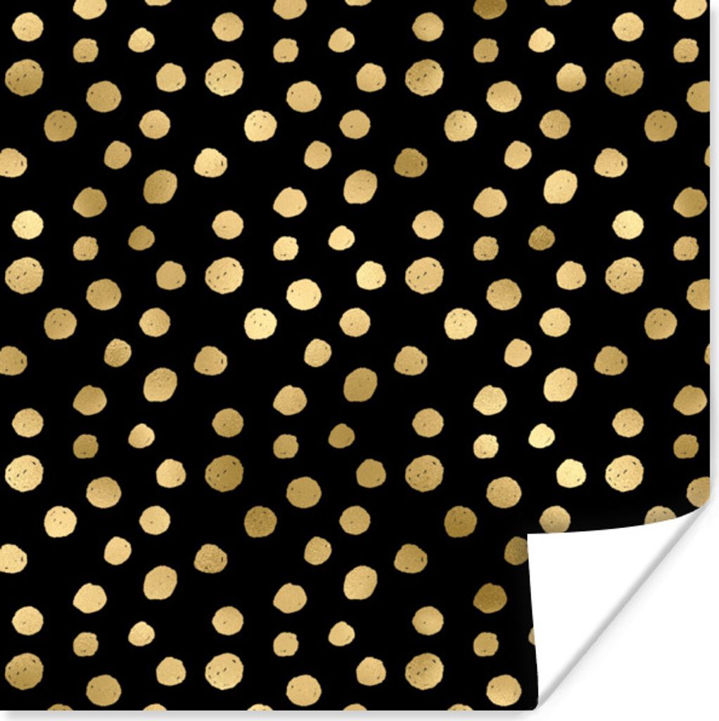 MuchoWow Poster Muster - Punkte - Gold 30x30 cm - Wandposter - Printing
