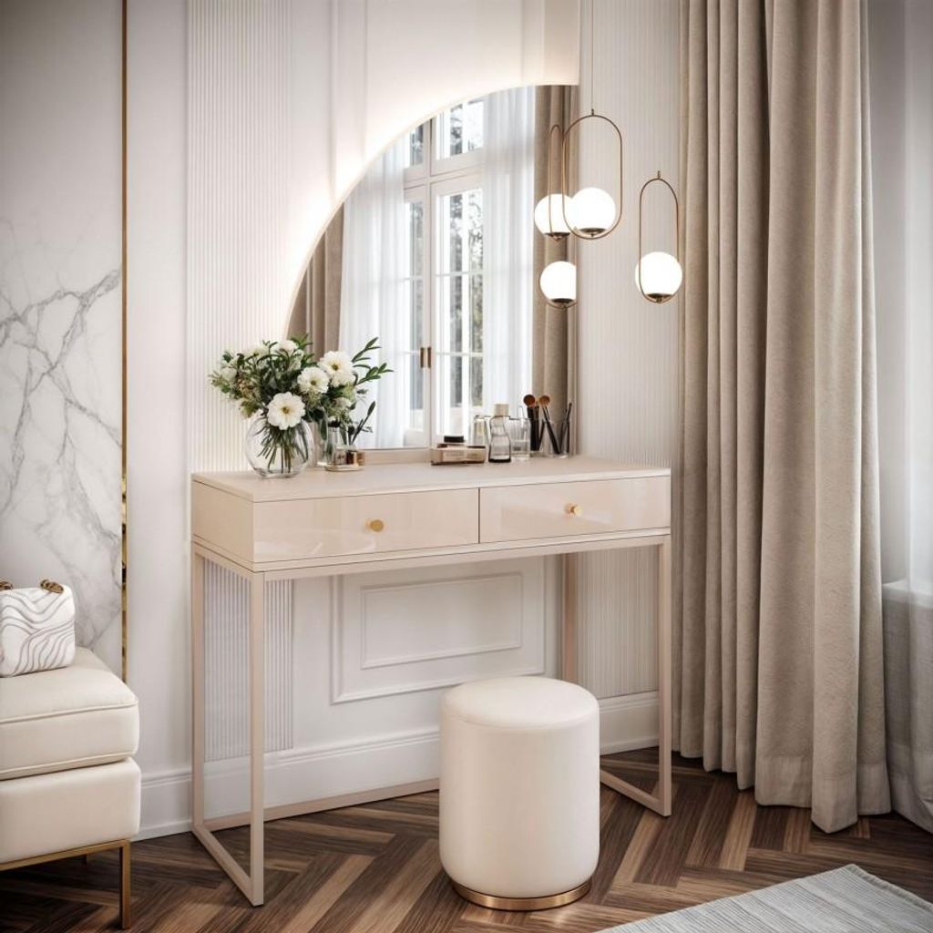 Kosmetiktisch QUINNIE KASCHMIR mit LED-Spiegel