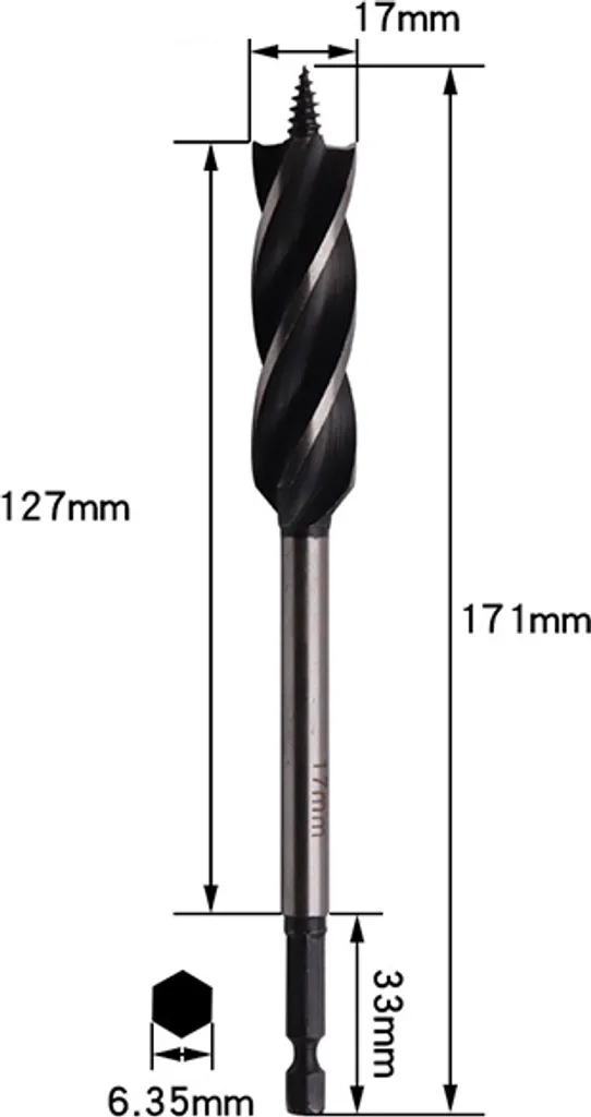 Punta Forstner 17mm Professionale: 4 Taglienti per Legno Duro e Cerniere