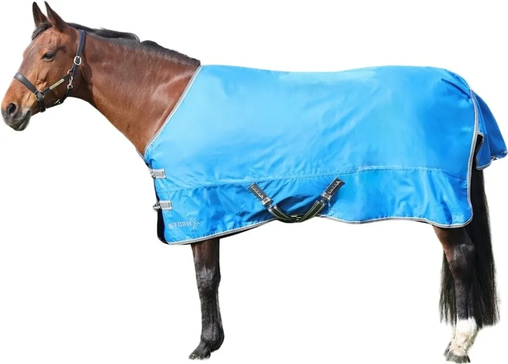 Couverture de cheval imperméable 0g StormX Empra - Taille 168cm Bleu