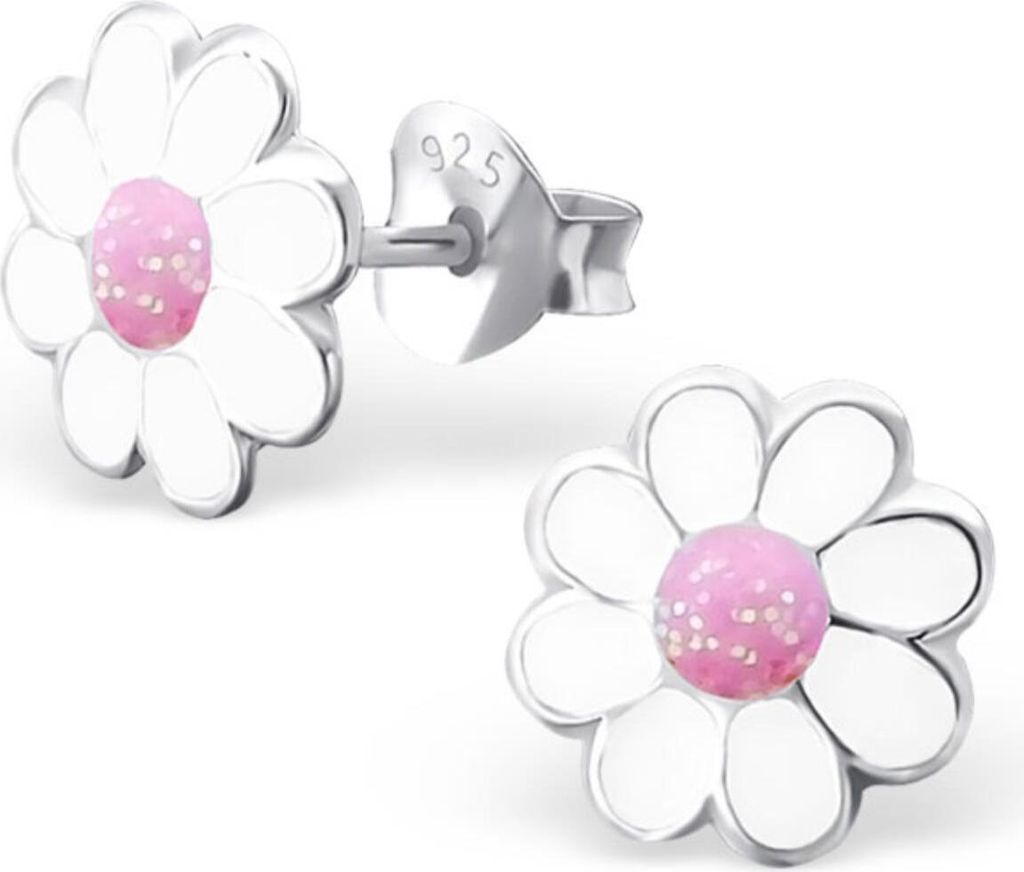 Kinderohrstecker: Mädchen Ohrringe Silber „Blume mit Produktbild 