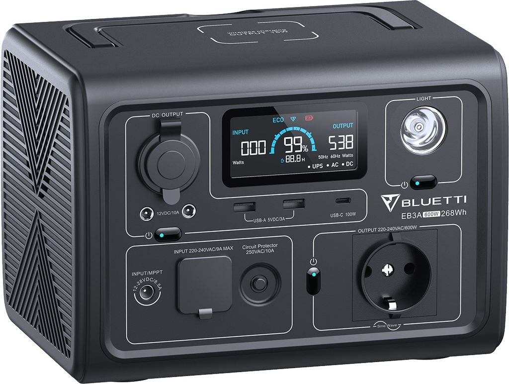 Bluetti Powerstation EB3A 600W / 268Wh Surge 1200W Obrázok produktu 15