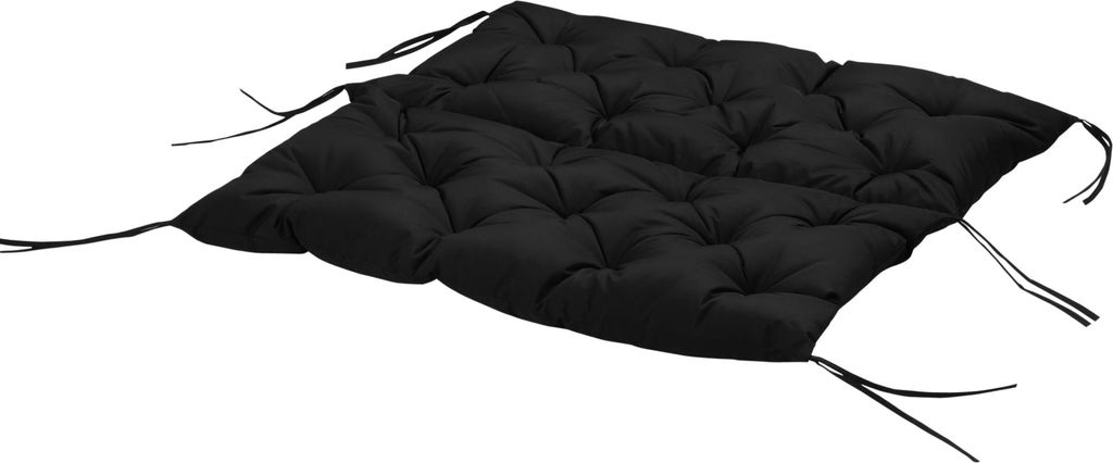 3 Sitzer Bankauflage 100x98x8 cm Bankkissen mit Bändern, Bankpolster für Gartenmöbel Hollywoodschaukel, Schwarz