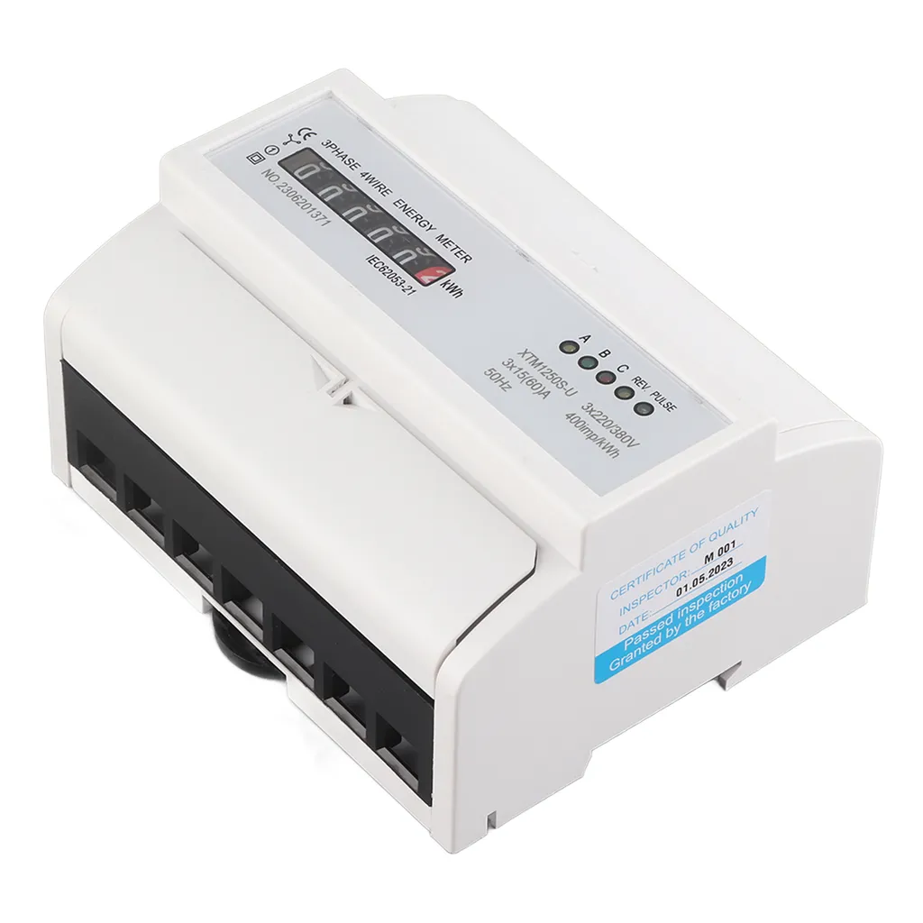 Compteur d'énergie Din Rail triphasé électronique pour tableau 400V - 7