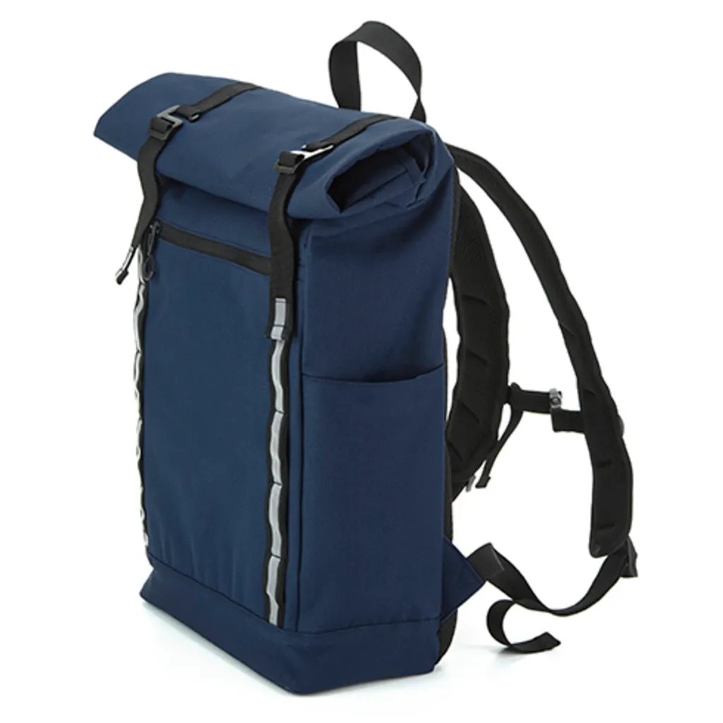 Sac à dos Roll Top ajustable Quadra PC4927 bleu avec dos matelassé - 3