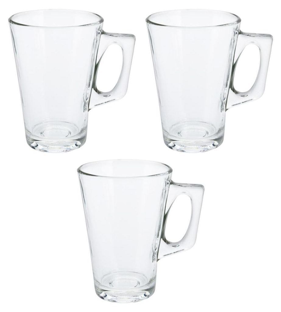 EXCELLENT HOUSEWARE Glas mit Henkel für Kaffee Tee Getränke Produktbild 