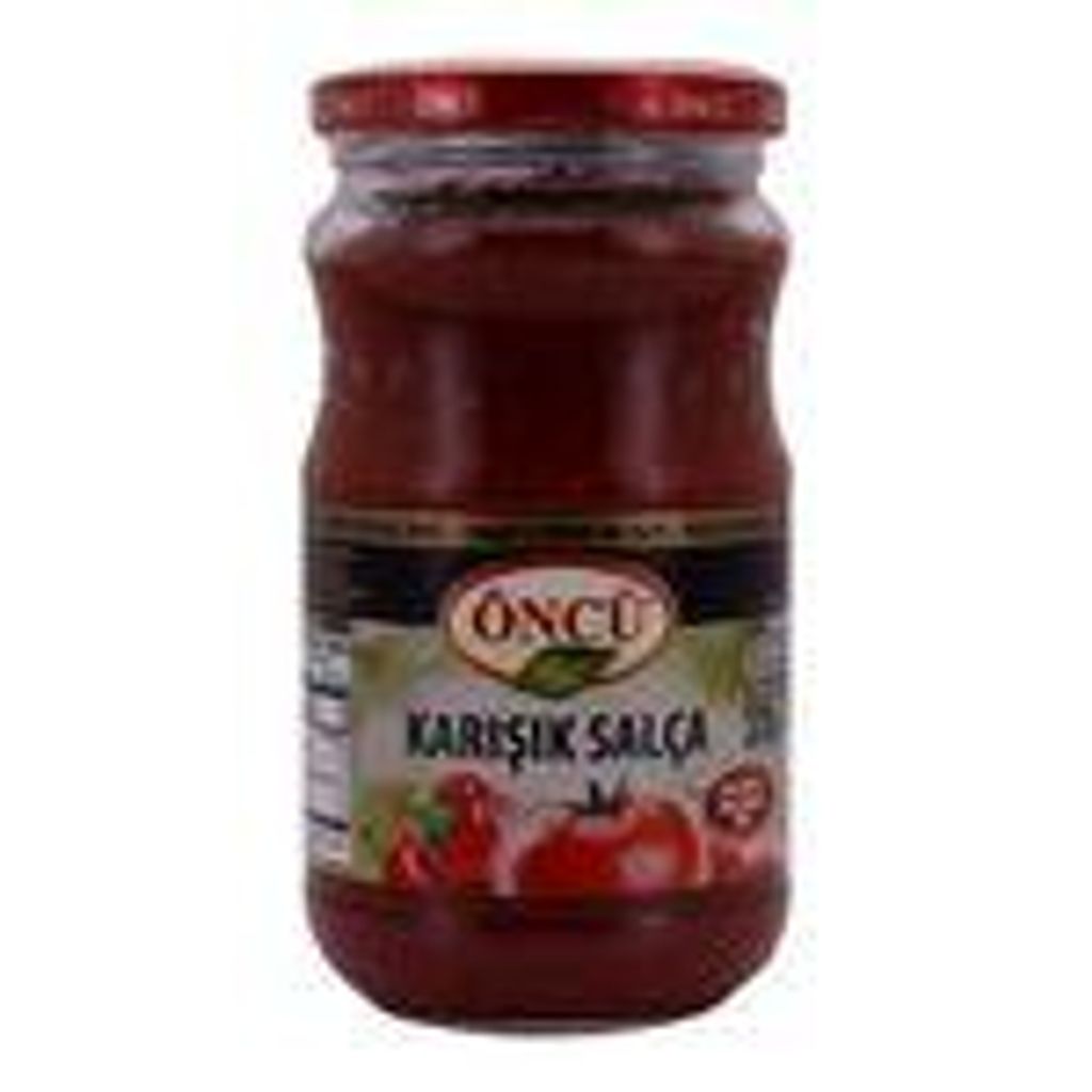 Öncü Karışık Salça, Tomaten- und Paprikamark Mischung, 370 g – Für die Zubereitung von Saucen und mehr
