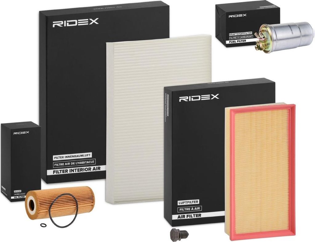 RIDEX Filterset Inspektionspaket Filtersatz für VW Golf IV Schrägheck (1J1) Golf IV Variant (1J5) Bora Limousine (1J2) Bora Variant (1J6) für AUDI