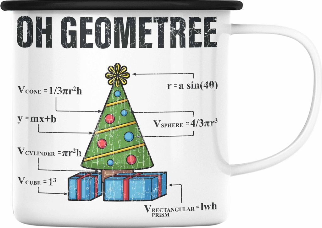 Trendation - Mathe Mathelehrer Emaille Tasse Mathematiker Geschenk Geometree Spruch Physik Physiker Geschenkidee Weihnachten Geschenke Physiklehrer...
