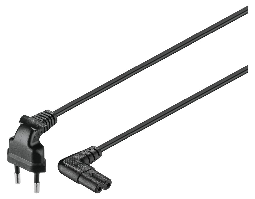Anschlusskabel mit Eurostecker abgewinkelt, 1 m, schwarz, Produktbild 