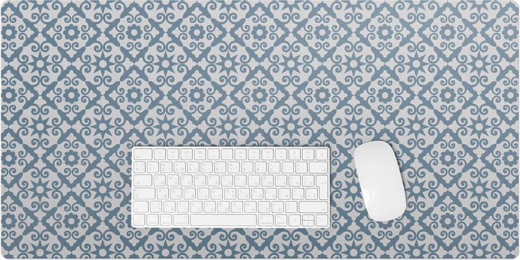 Blumenornament – Schreibtischunterlage – Rutschfeste Tischunterlage – Schreibtischmatte für Büro & Zuhause – Schreibunterlage – Mauspad...