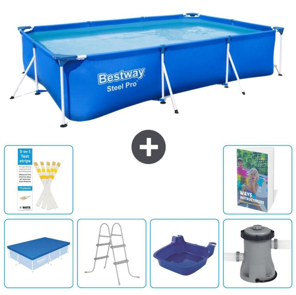 Bestway Steel Pro Rechteckig - 300x201x66 cm - 7-teilig S140