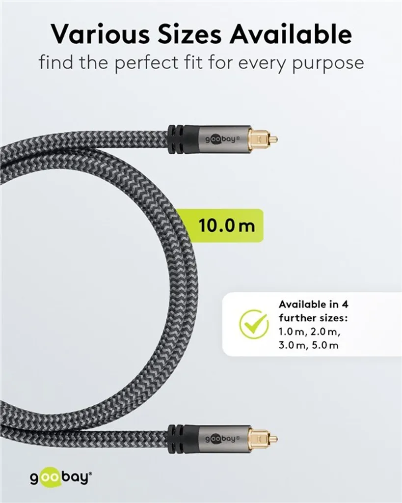 Câble optique 10m Goobay 65308 Plus avec connecteurs Noir et Argent x12 - 4