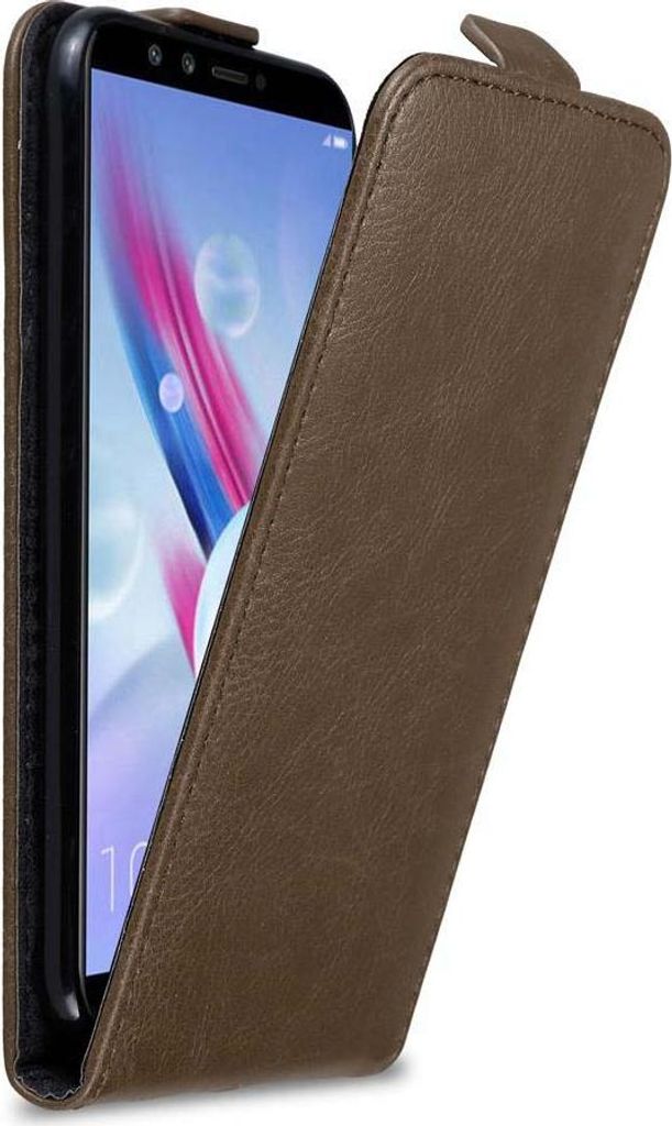 Cadorabo Hülle für Honor 9 LITE Schutz Hülle in Braun Flip Etui Handyhülle Case Cover