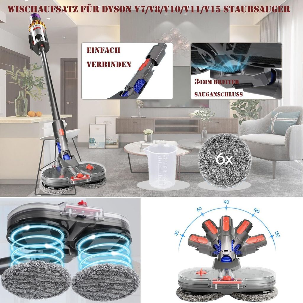 Elektrischer Wischaufsatz für Dyson V11 V10 V8 V7 V15 Produktbild 2
