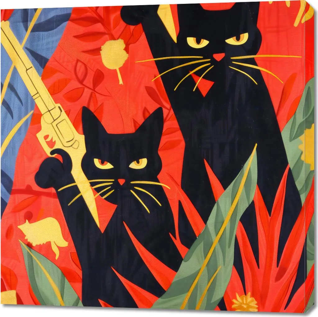Décoration Jungle Nocturne 90x90 cm - Impression Haute Définition