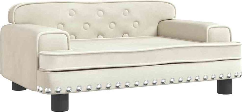 vidaXL Hundebett Creme 70x45x30 cm Samt