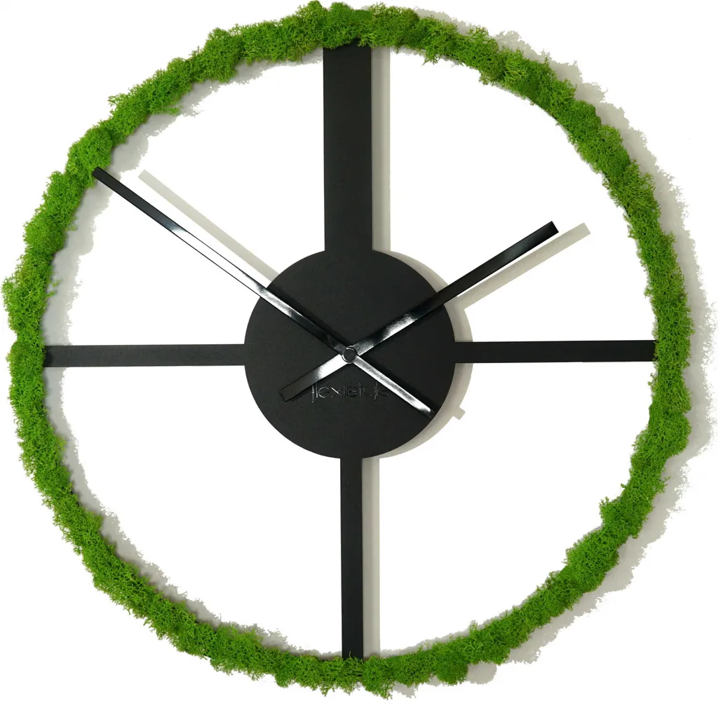 Horloge murale pour salon moderne métal noir 50cm déco style industriel