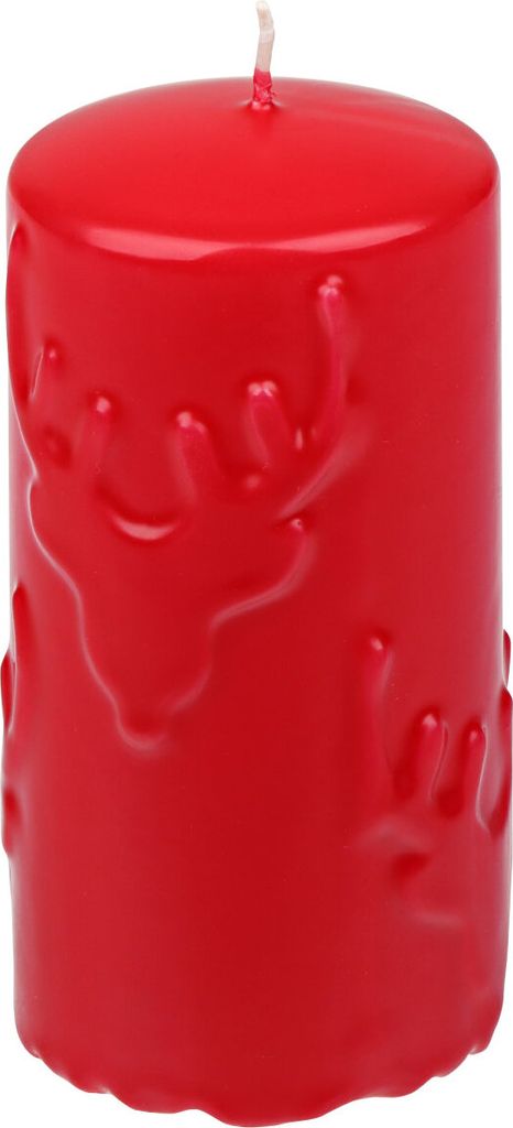 Stumpenkerze Rentier "BRUCE" Rot 110/57 mm, Weihnachtskerzen von Steinhart Kerzen in RAL-Kerzen Güte Qualität