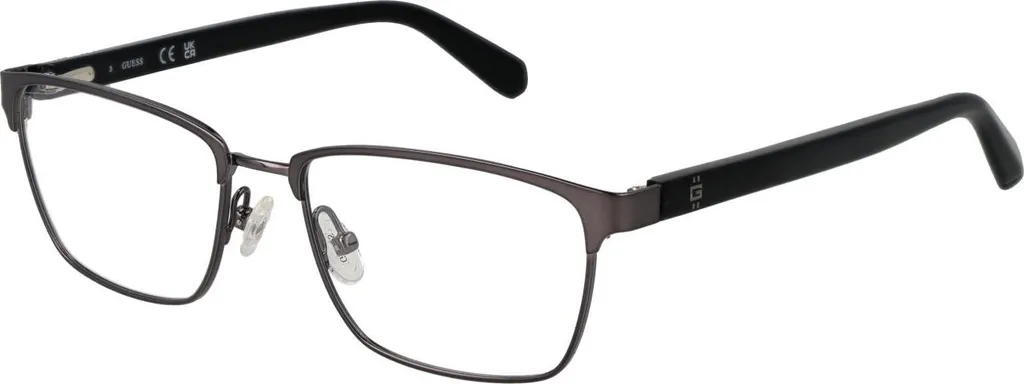 Monture optique Guess pour homme en métal gris anthracite mat 53mm