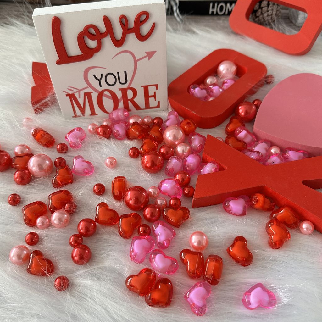 1 Set Vasenfüller zum Valentinstag, romantische, feine Verarbeitung, schwimmende Vasenfüller-Perlen für Party-Dekoration, Rosa