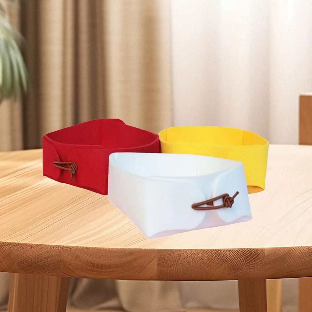 Boîte de rangement pliable en feutre lot de 3 pour stopper le désordre bureau