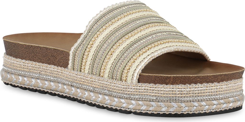 VAN HILL Damen Pantoletten Sandaletten Ethno Look Produktbild 1