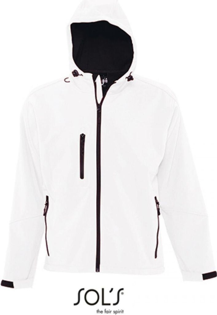 Men ́s Hooded Softshell Jacket Replay, White, XL