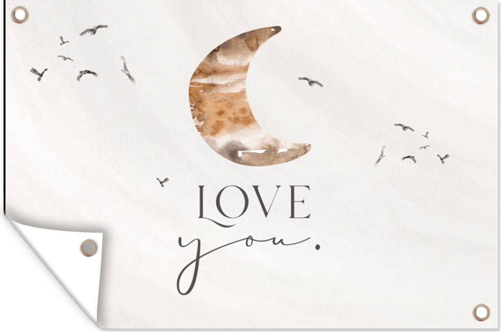 MuchoWow 120x80 cm Outdoor-Poster Gartendeko Sichtschutz Garten Poster für den Garten Zitate - Sprichwörter - Kinder - Liebe dich - Jungen - M...